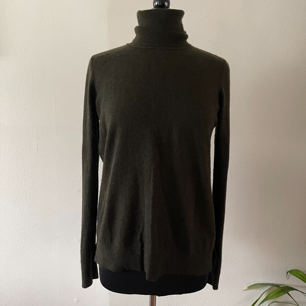 Vince 100% Cashmere Turtleneck Sweater Womens Large Brown L Vintage Knit Comfy